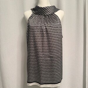 NWOT White House Black Market Black and White Halter blouse